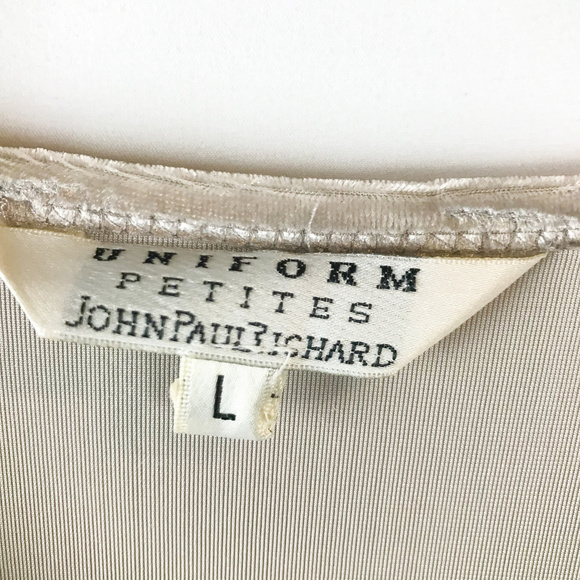 Uniform Womens Faux Velvet Taupe Knit Top - Picture 4 of 5